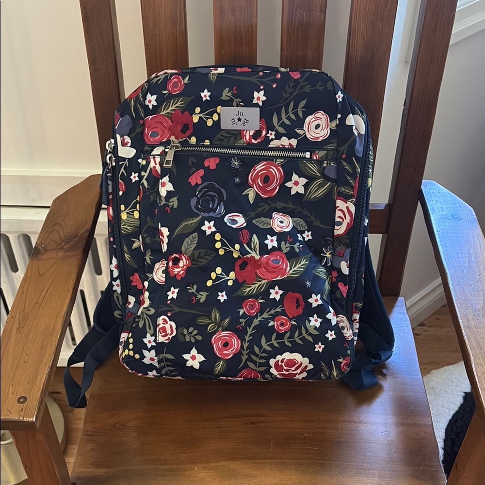 Ju-Ju-Be Floral Backpack with Red and White Accents